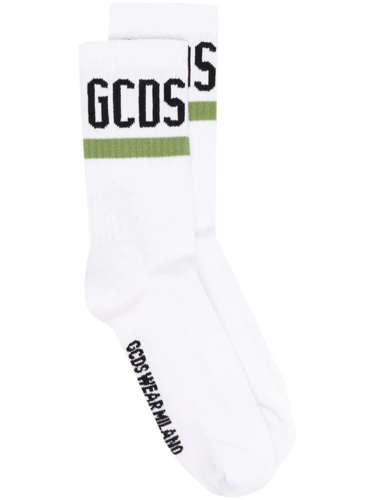 GCDS intarsia-knit socks - White Cover