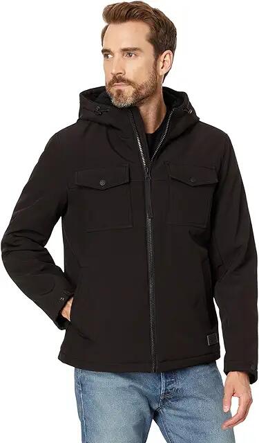 Levi's(r) Two Pocket Softshell Hoody (Black) Men's Coat Cover