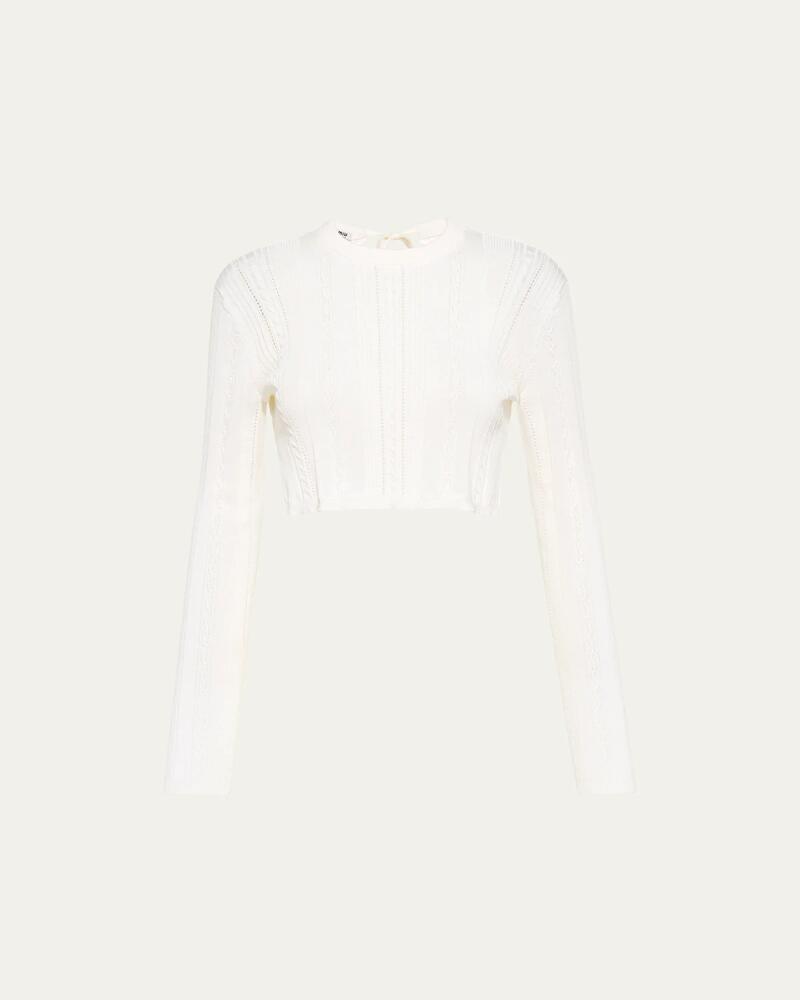 Miu Miu Open-Back Cropped Knit Sweater Cover