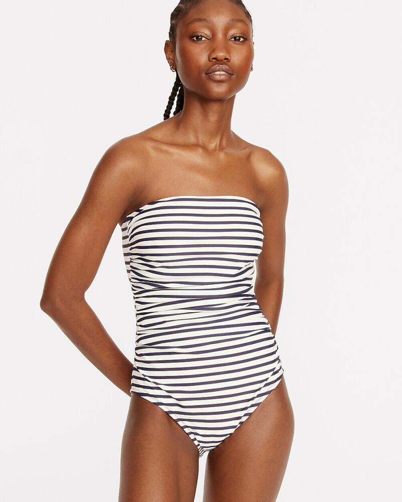 J.Crew Ruched bandeau one-piece in stripe Cover