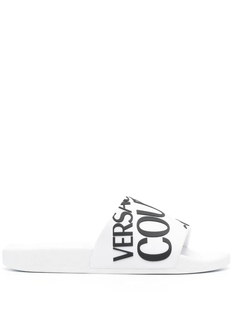 Versace Jeans Couture logo-print slides - White Cover