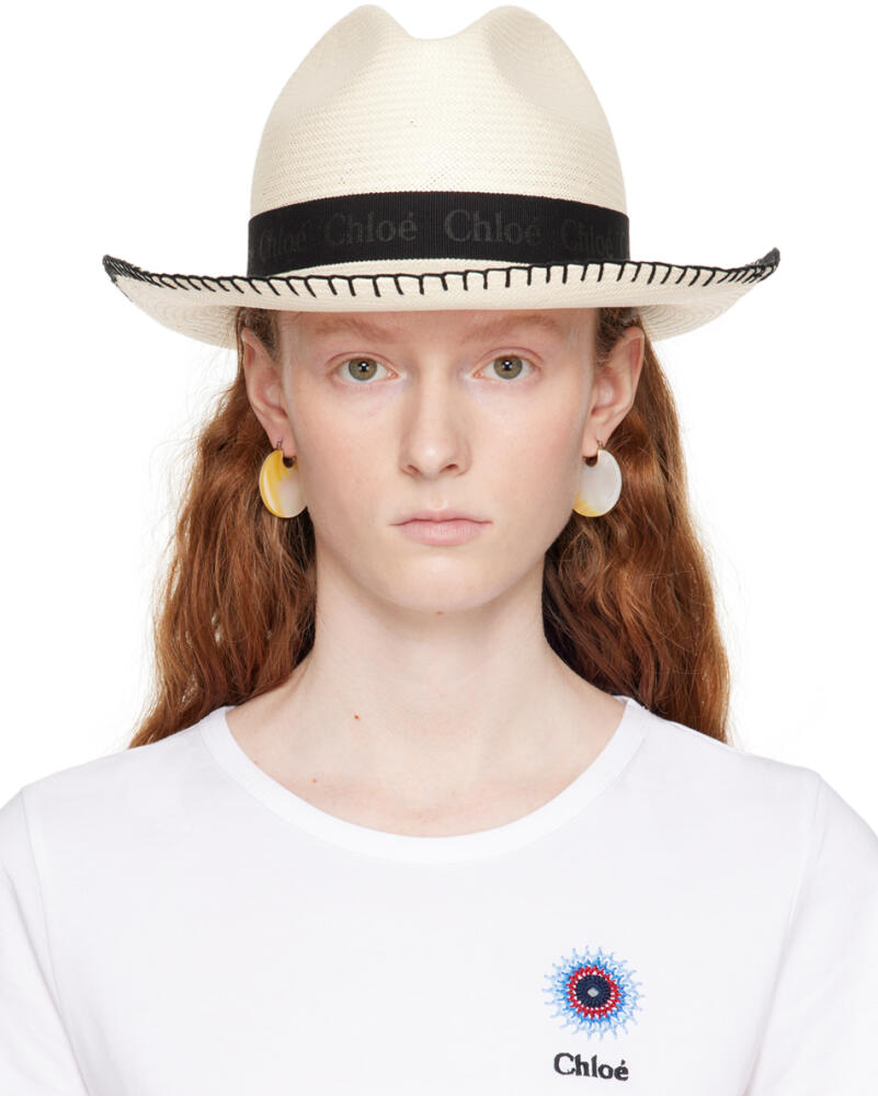 Chloé Off-White Woody Panama Beach Hat Cover