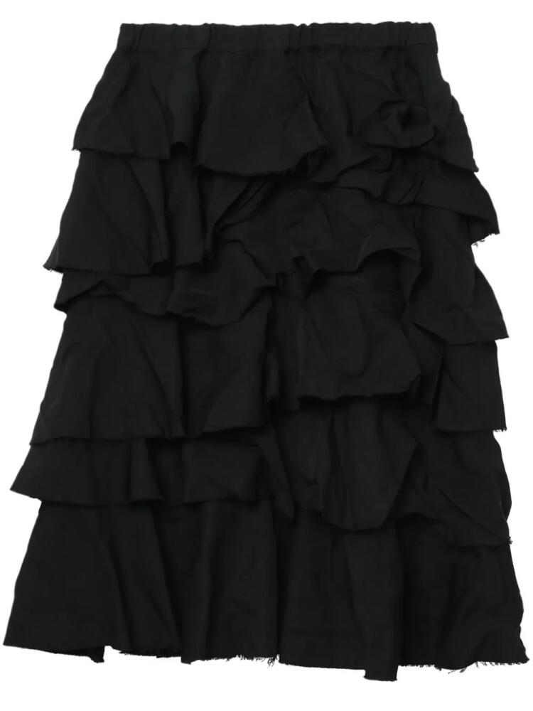 Black Comme Des Garçons ruffled midi skirt Cover