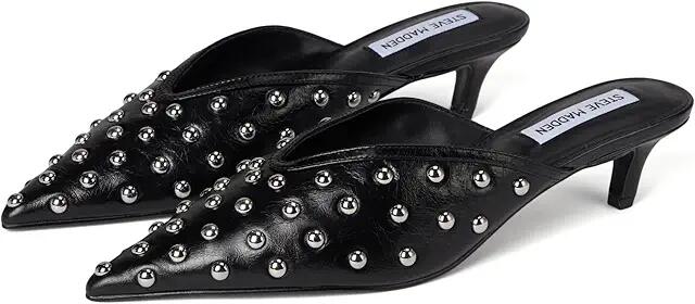 Steve Madden Leanna (Black Leather) Women's Slippers Cover