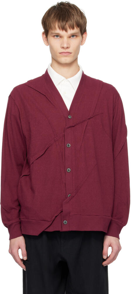 UNDERCOVER Burgundy Y-Neck Cardigan Cover