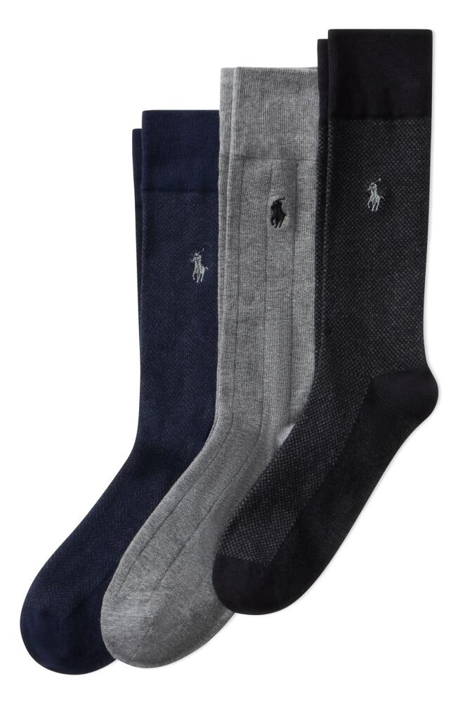 Polo Ralph Lauren Assorted 3-Pack Classic Gents Dress Socks in Navy Multi Cover