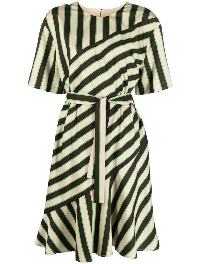 MSGM stripe-pattern midi dress - Brown Cover