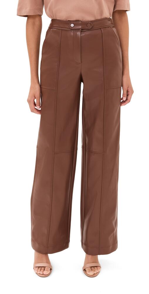 SIMKHAI Mackenzie Straight Leg Pants Chestnut Cover