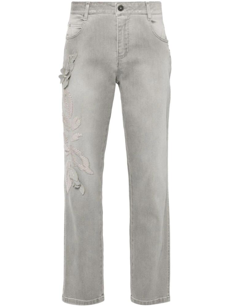 Ermanno Scervino hand-embroidery straight jeans - Grey Cover