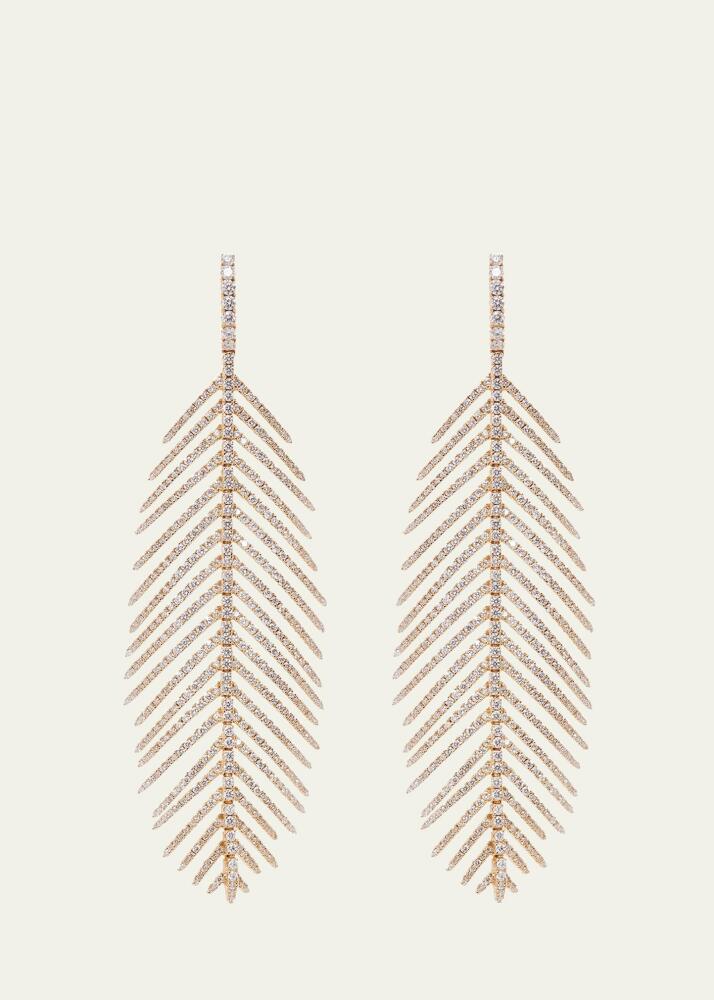 Sidney Garber 18K Yellow Gold Feathers That Move Diamond Earrings Cover