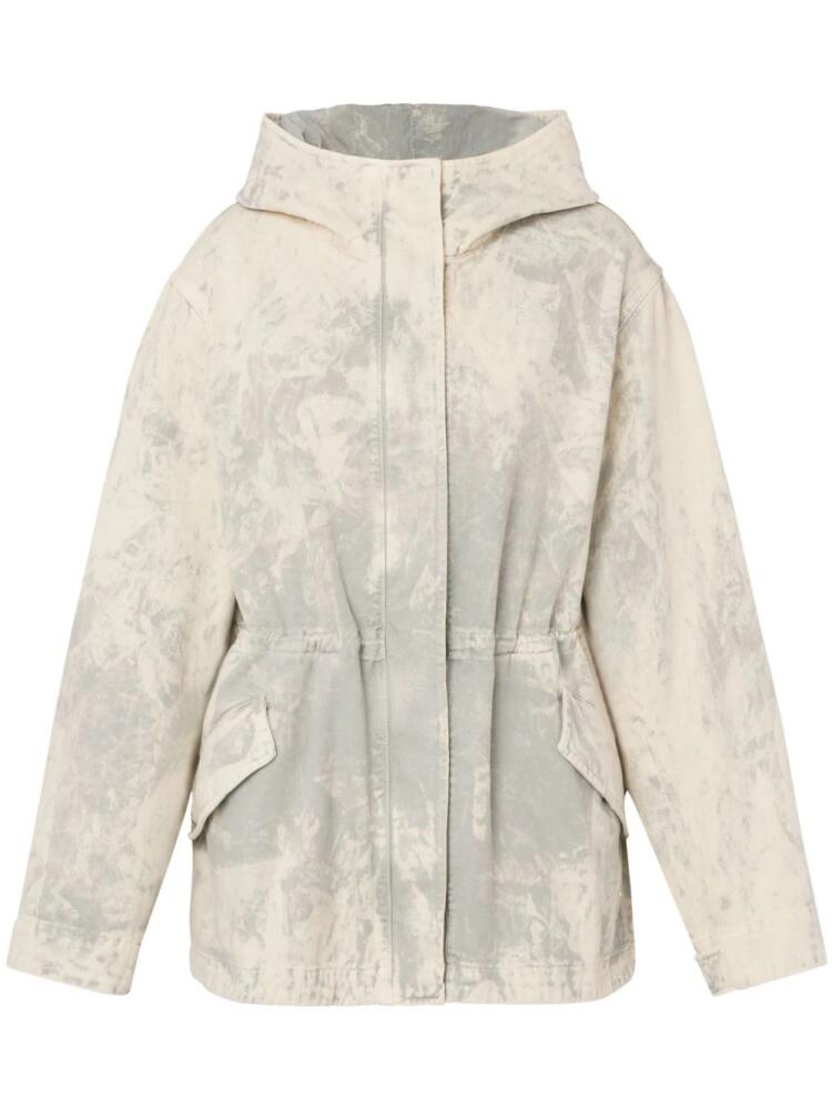 MOSCHINO JEANS tie-dye hooded cotton jacket - White Cover