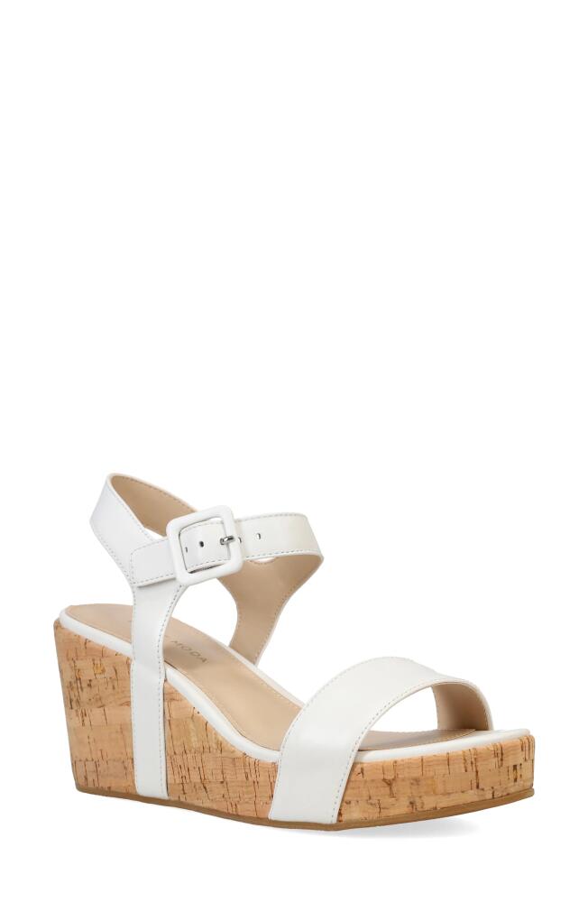 Pelle Moda Wiltz Ankle Strap Platform Wedge Sandal in White Cover