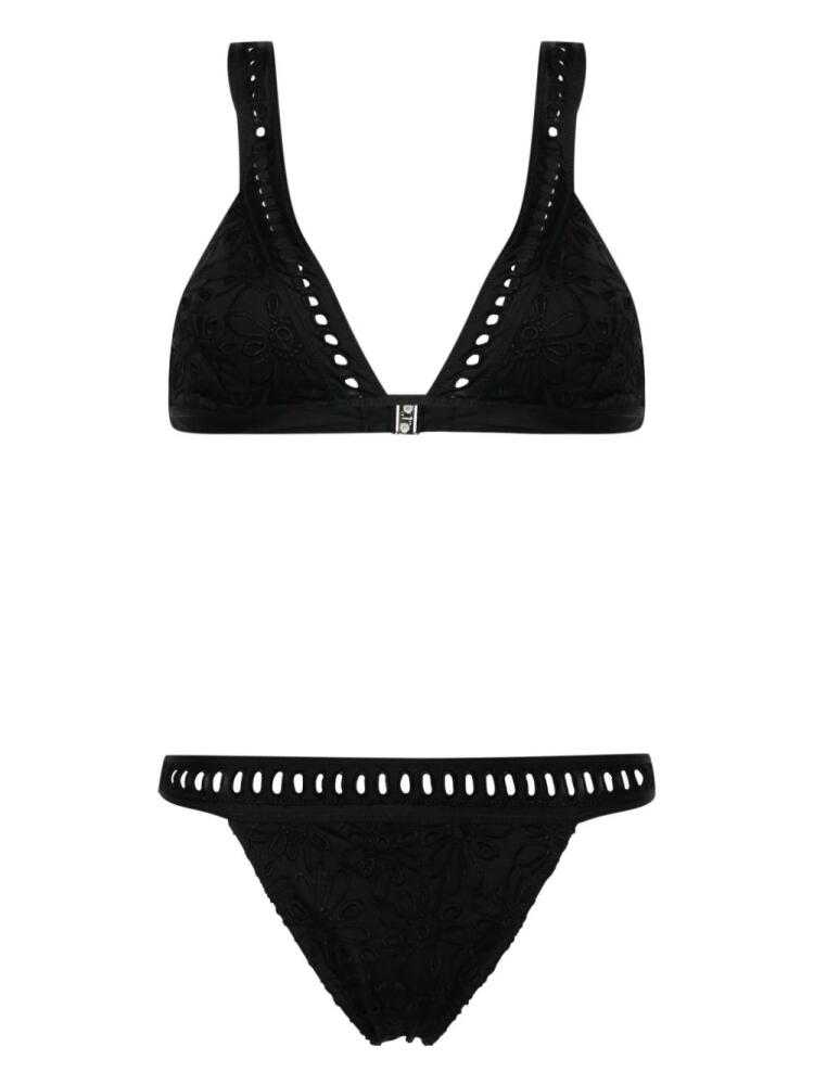 Ermanno Scervino broderie-anglaise triangle bikini - Black Cover