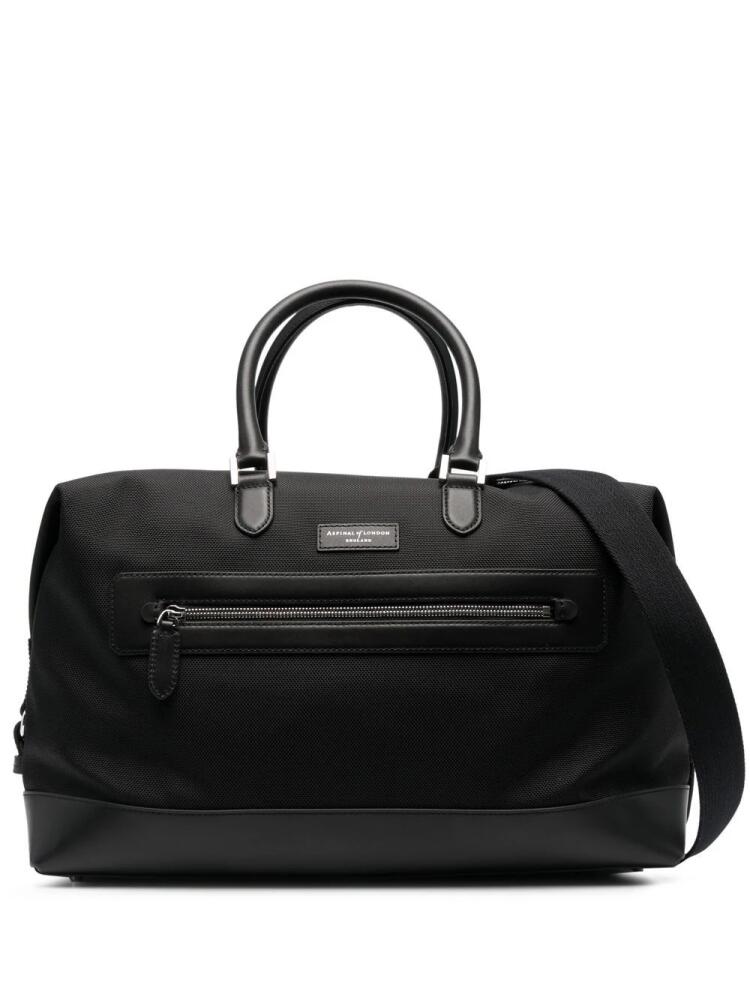 Aspinal Of London small logo-embossed holdall - Black Cover