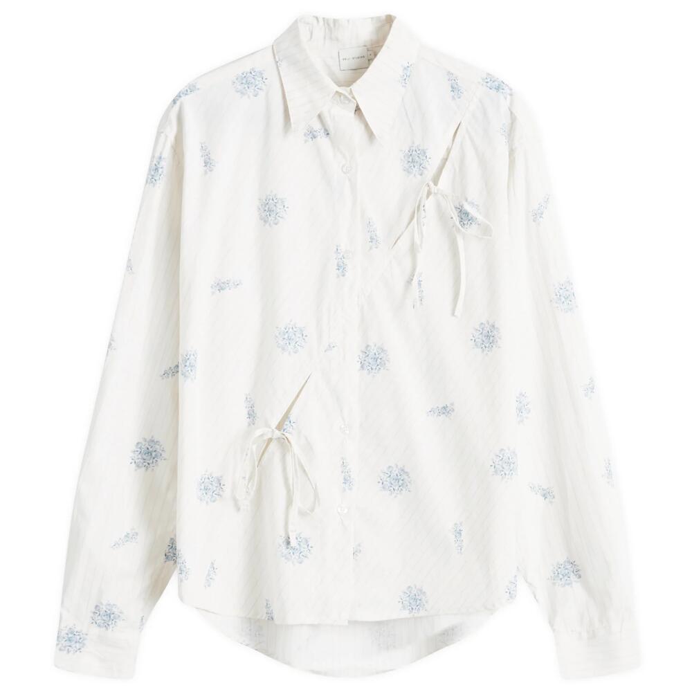 Deiji Studios Women's Twin Bow Shirt in Sea Flower Cover