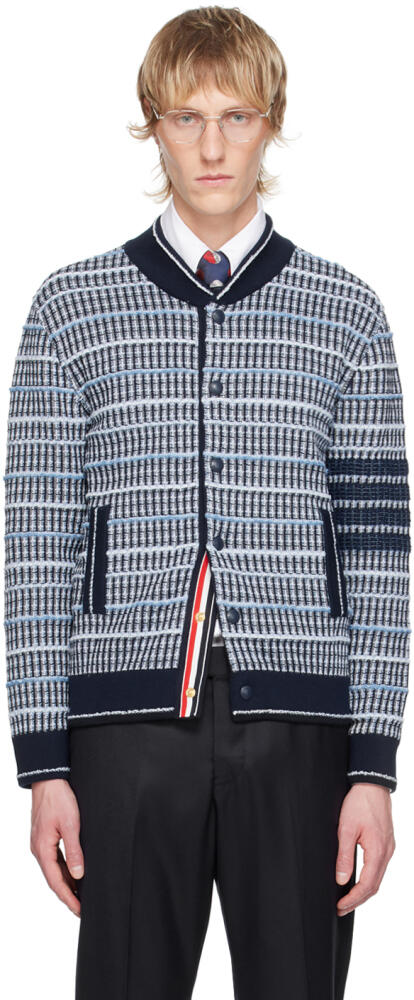 Thom Browne Navy Press-Stud Bomber Jacket Cover