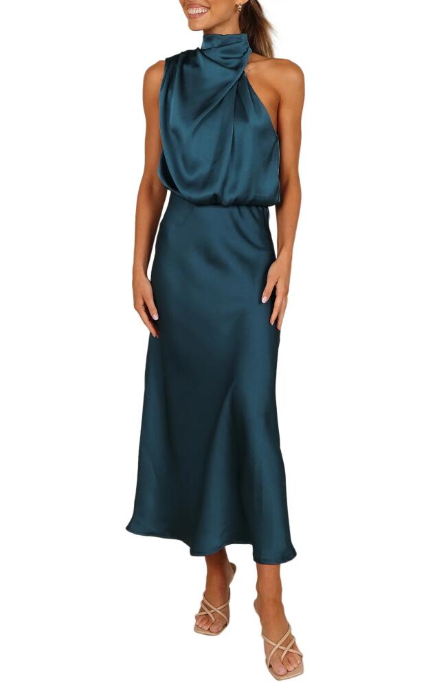 Petal & Pup Annabelle Satin Maxi Dress in Teal Cover