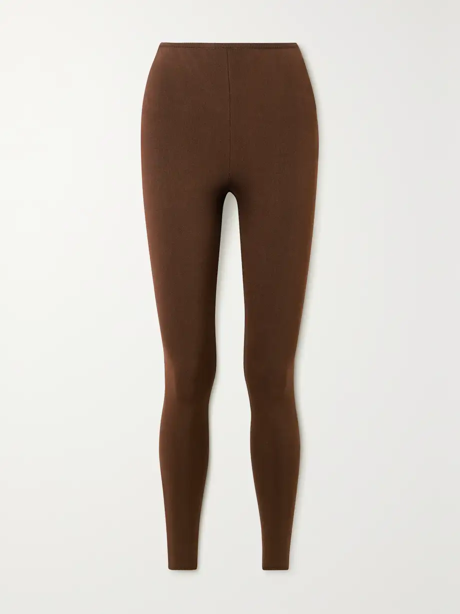 FFORME - + Net Sustain Anya Organic Silk-blend Leggings - Brown Cover