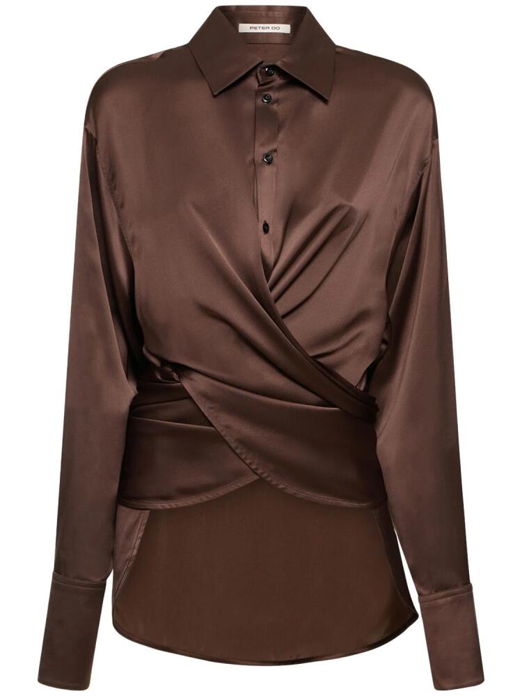 PETER DO Silk Satin Wrap Shirt Cover