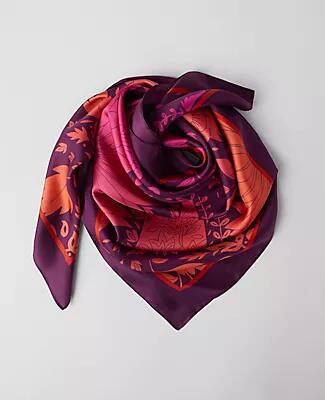 Ann Taylor Ombre Floral Silk Square Scarf Cover