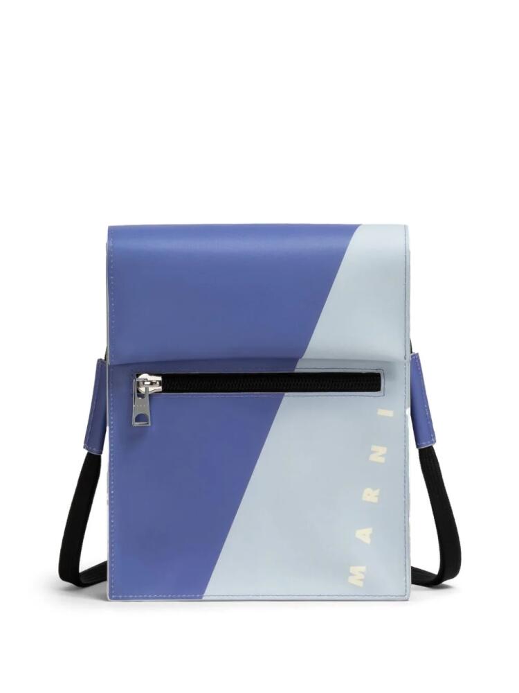 Marni logo-print press-stud fastening shoulder bag - Purple Cover