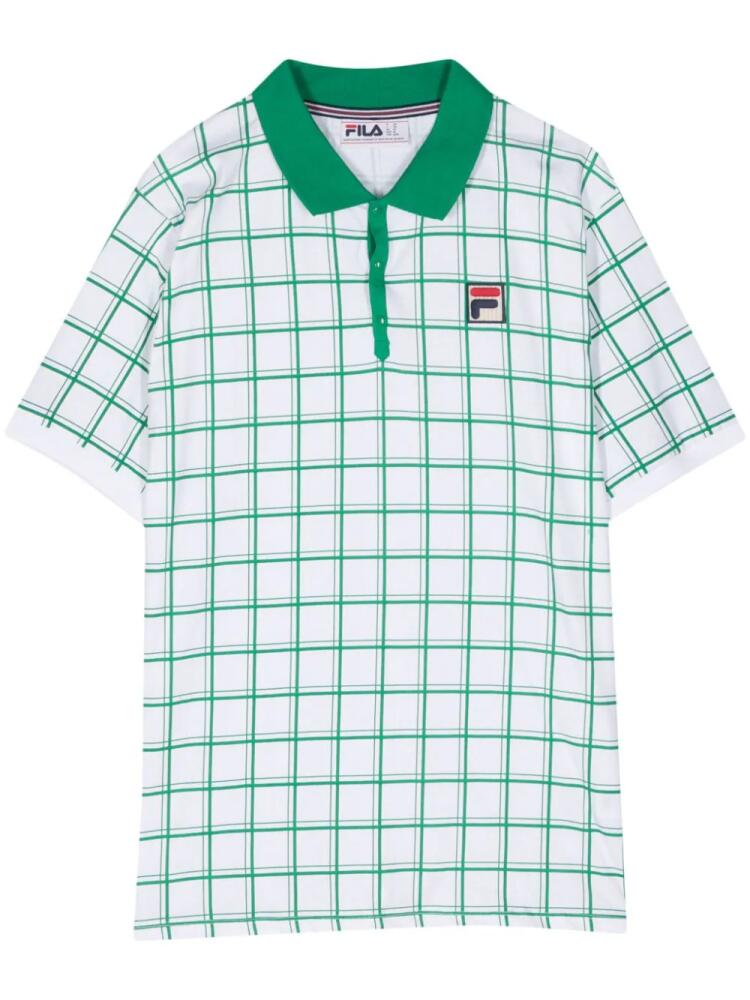 Fila grid-print cotton polo shirt - White Cover