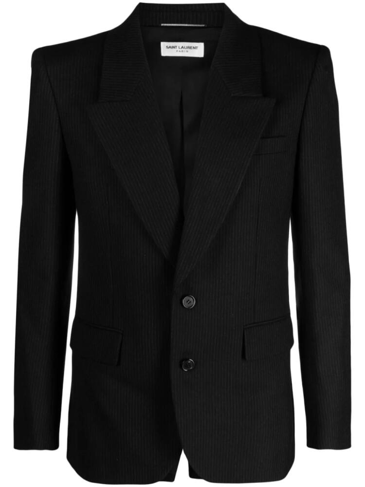 Saint Laurent pinstripe-pattern wool blazer - Black Cover