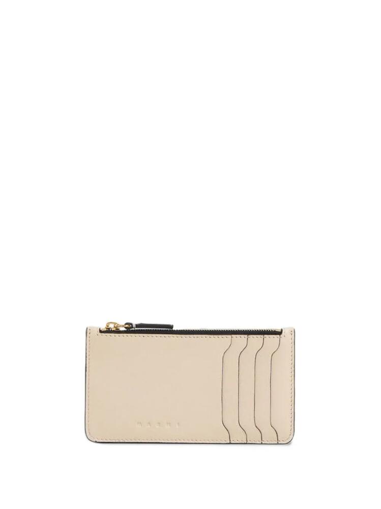 Marni zipped leather card case - Neutrals Cover