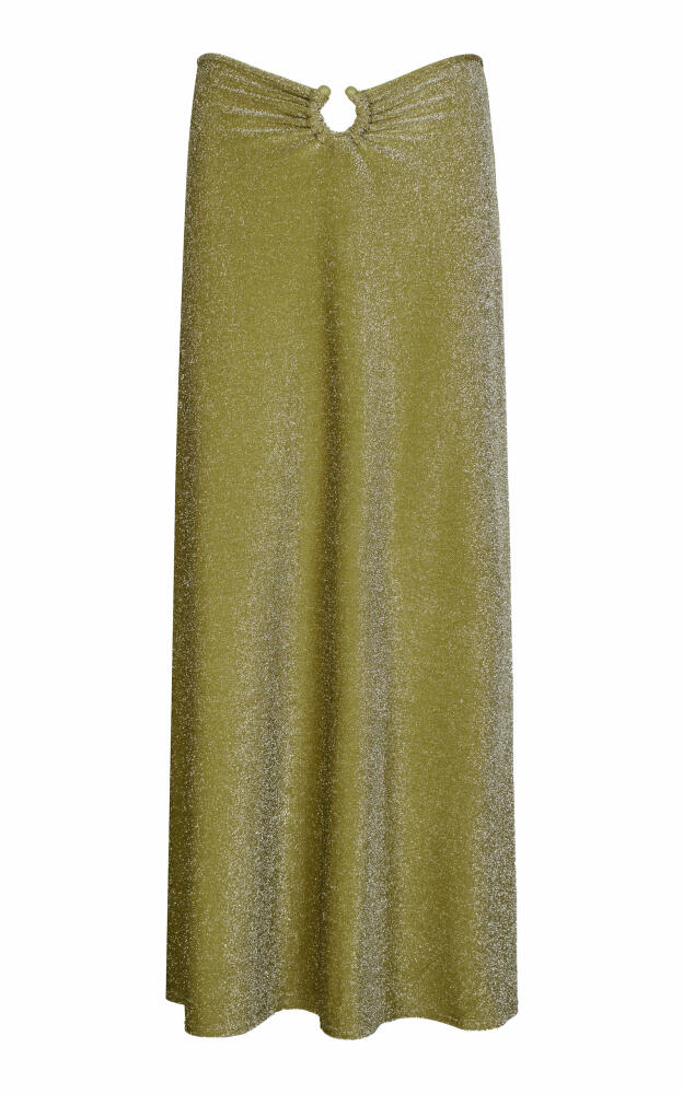 Johanna Ortiz - Rainstorm Glittered Jersey Maxi Skirt - Green Cover