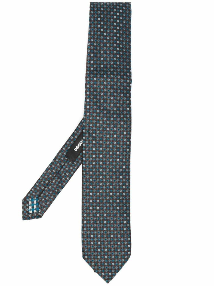 DSQUARED2 floral-embroidery silk tie - Brown Cover