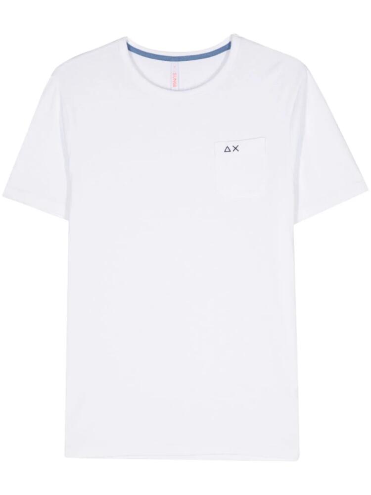 Sun 68 logo-embroidered cotton T-shirt - White Cover