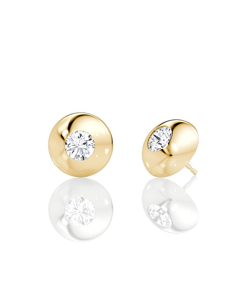 Vrai Lab Grown Diamond Round Brilliant Dome Stud Earrings in 14K Gold, .50 ct. t. w. Cover