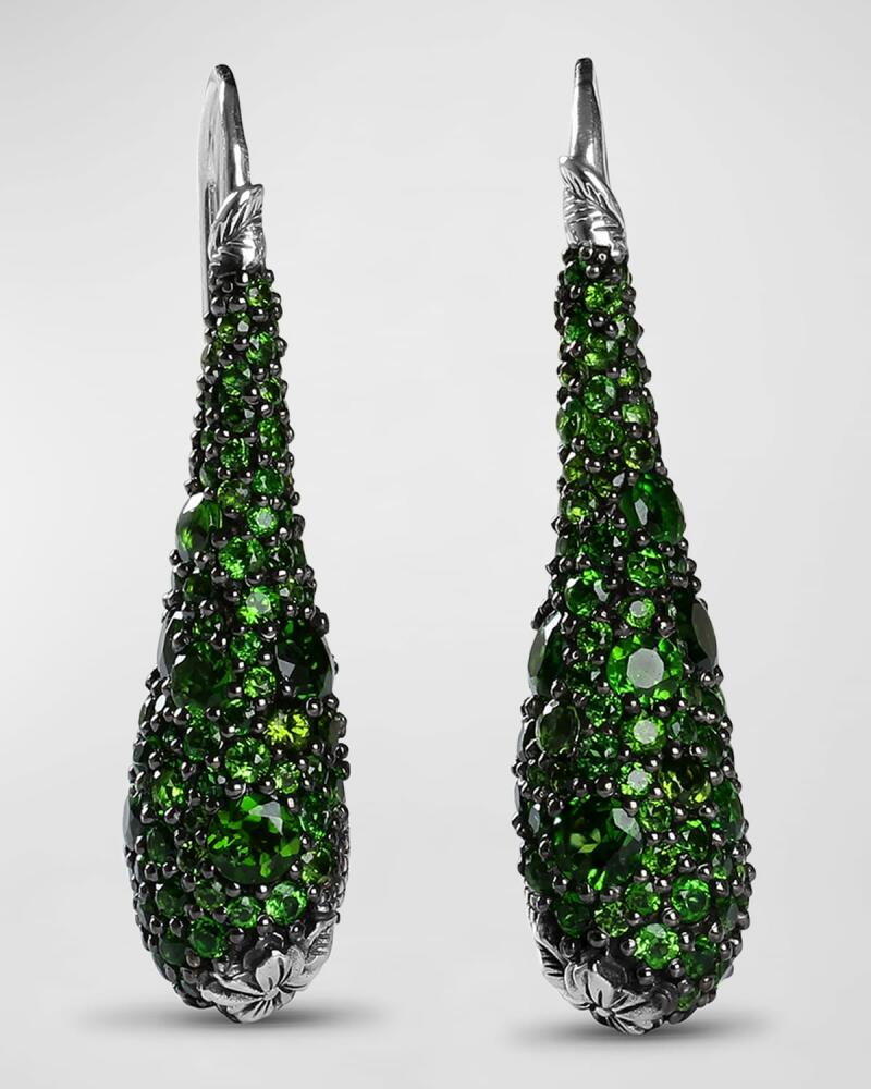 Stephen Dweck Chrome Diopside Pave Hook Earrings in Sterling Silver Cover