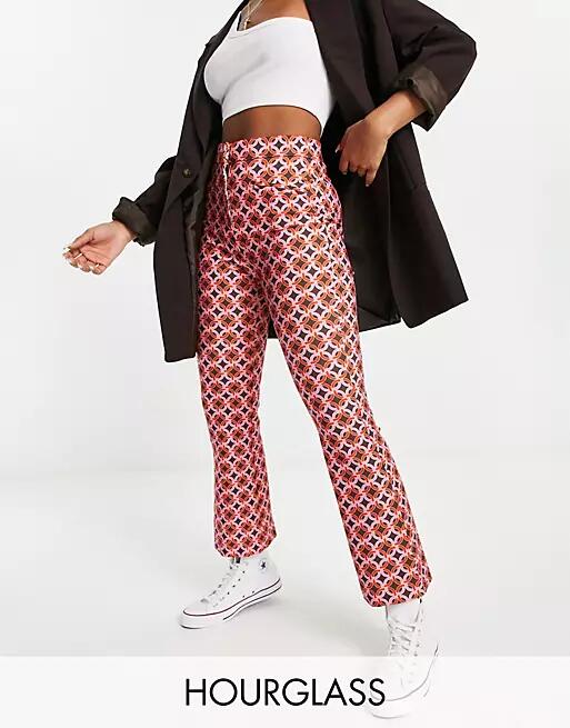 ASOS DESIGN Hourglass cropped slim pants in geo print-Multi Cover