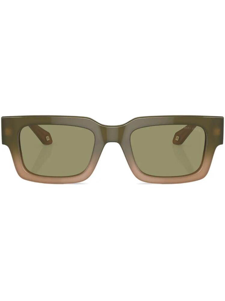 Giorgio Armani rectangle-frame tinted-lenses sunglasses - Green Cover