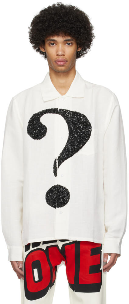 Sky High Farm Workwear Off-White Question Mark Embroidered Shirt Cover