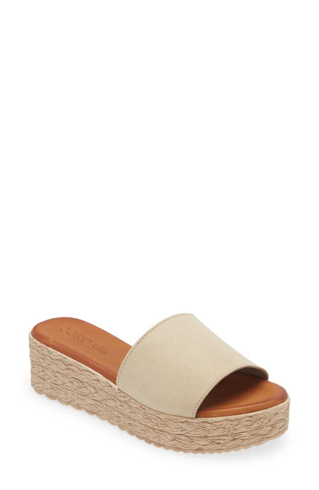 Cordani Bizzy Espadrille Platform Wedge Slide Sandal in Dusty Gold Cover