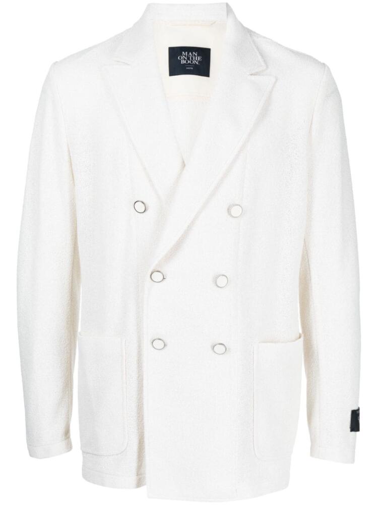 Man On The Boon. Bookle double-breasted blazer - White Cover