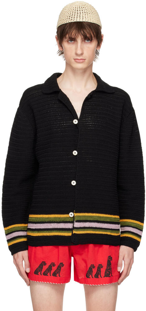 Bode Black Harbor Stripe Cardigan Cover