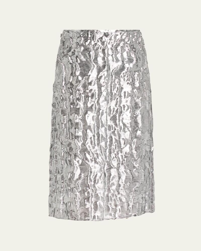 Jason Wu Collection Metallic Cloque Jacquard Midi Skirt Cover