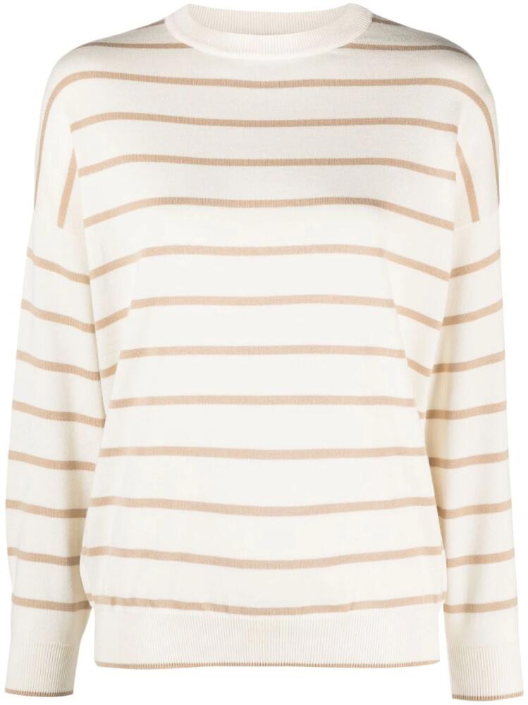 Lorena Antoniazzi striped fine-knit jumper - Neutrals Cover