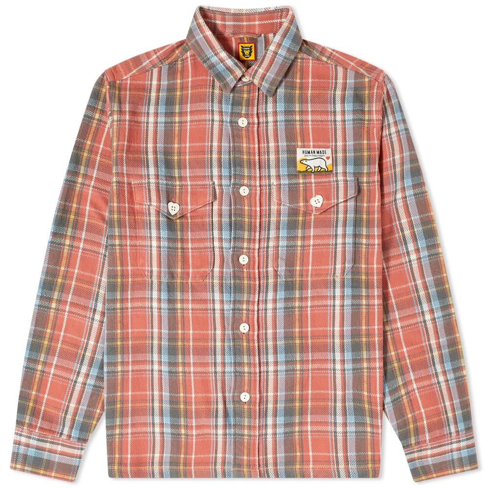 Human Made Men's Check Overshirt in Red Cover