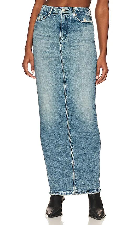 Good American Tube Maxi Denim Skirt in Blue Cover