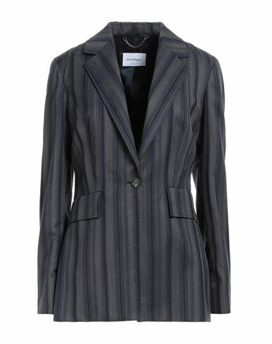 Ferragamo Woman Blazer Midnight blue Virgin Wool Cover