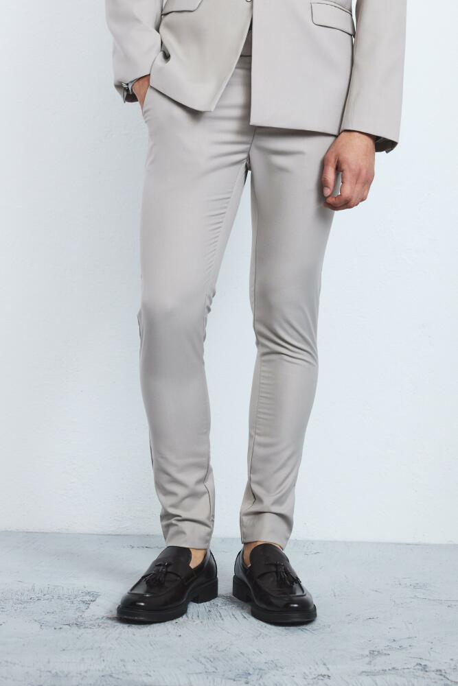 boohoo Mens Super Skinny Fixed Waist Dress Pants - Beige Cover