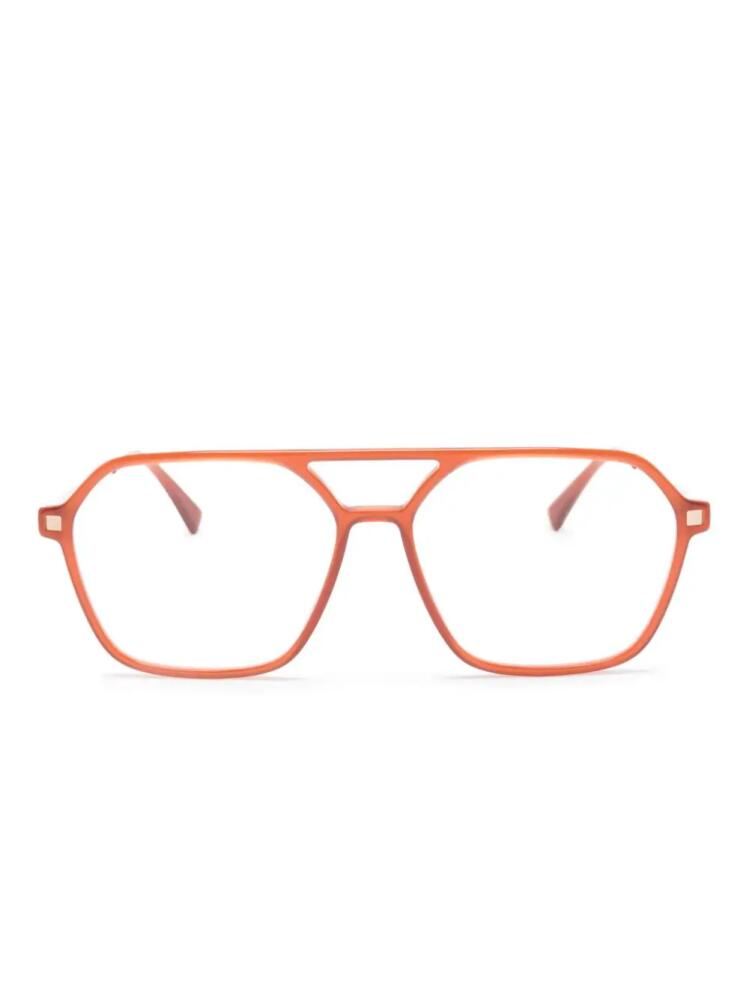 Mykita pilot-frame gradient-effect glasses - Orange Cover