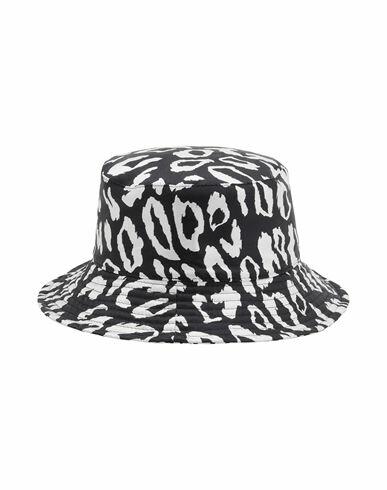 8 By Yoox Double Face Animalier Bucket Hat Woman Hat Black Polyester Cover