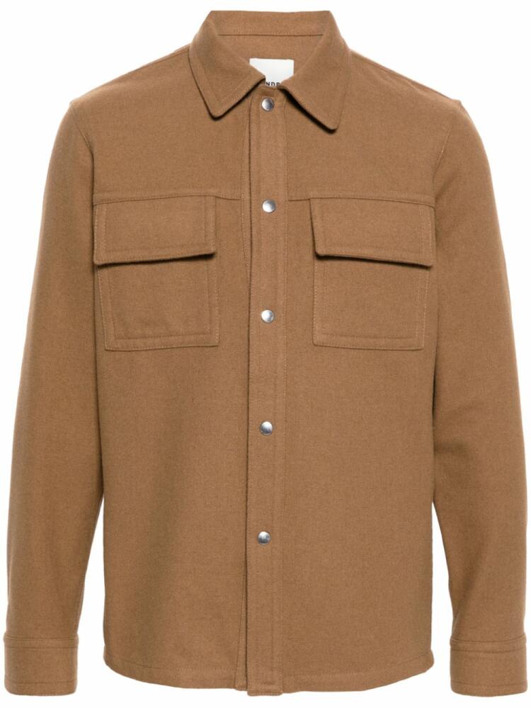 SANDRO felted-finish overshirt - Neutrals Cover