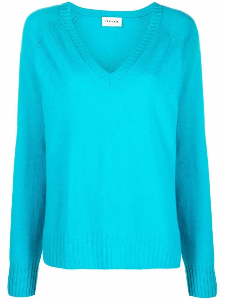 P.A.R.O.S.H. v-neck cashmere jumper - Blue Cover