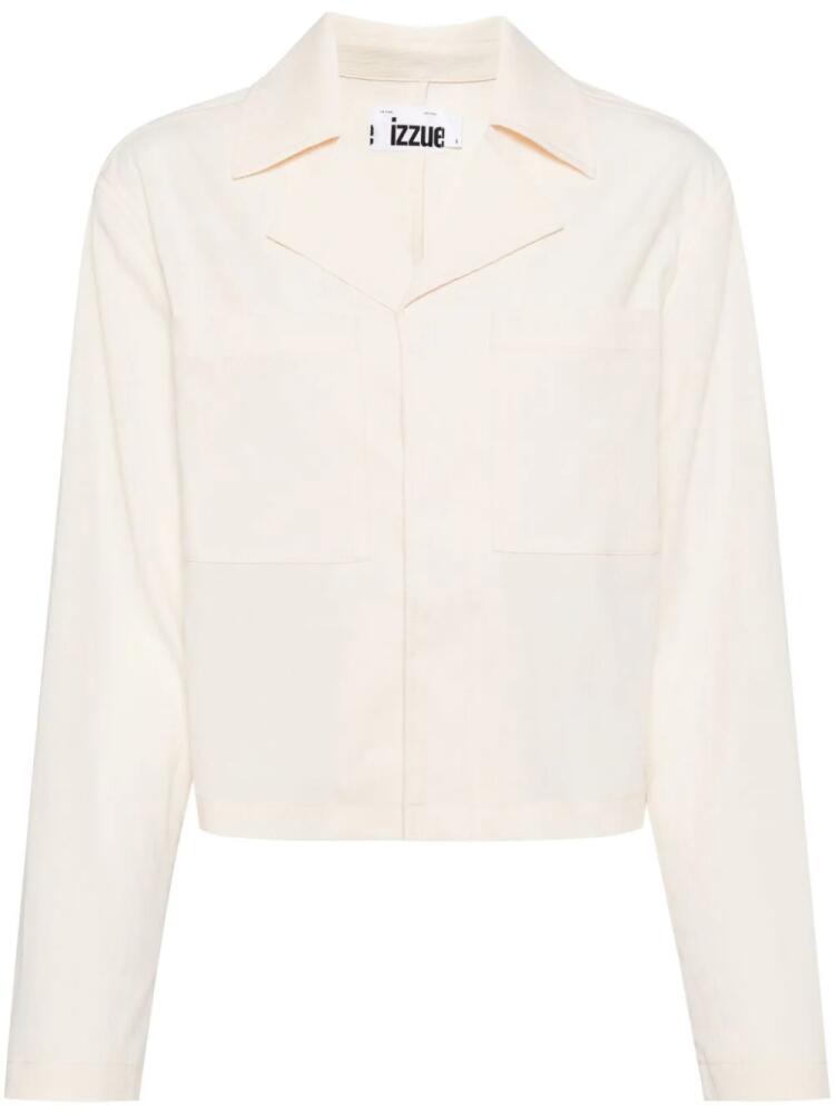 izzue notched-lapel concealed-fastening shirt - Neutrals Cover